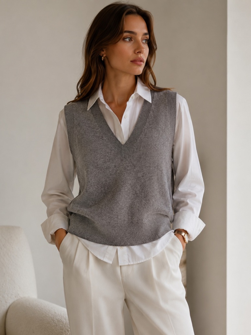J. CREW Cashmere Preppy Sweater V-Neck Vest \\ XXS